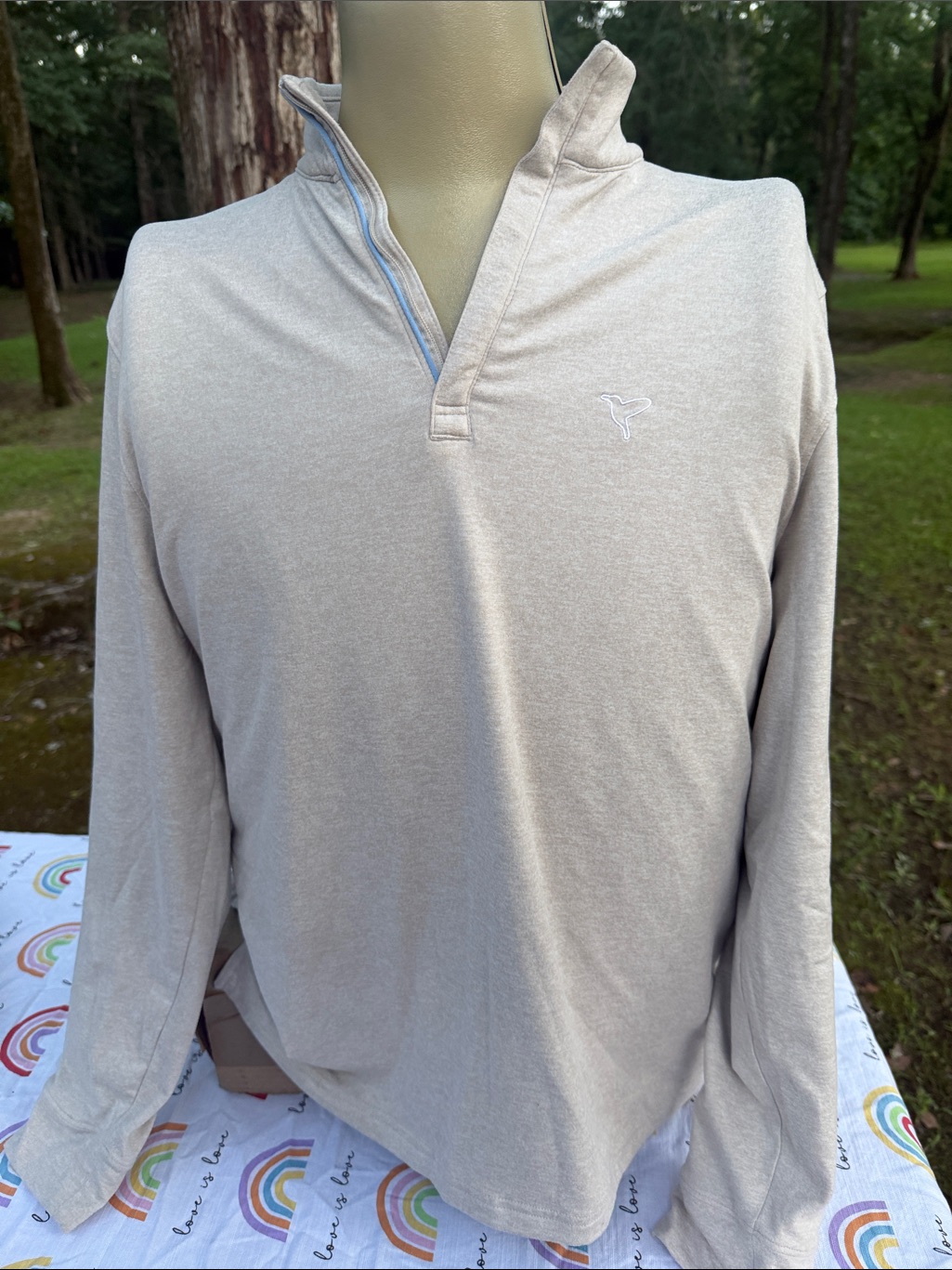 Birddogs Men's Long-Sleeve Polo In Light Beige
